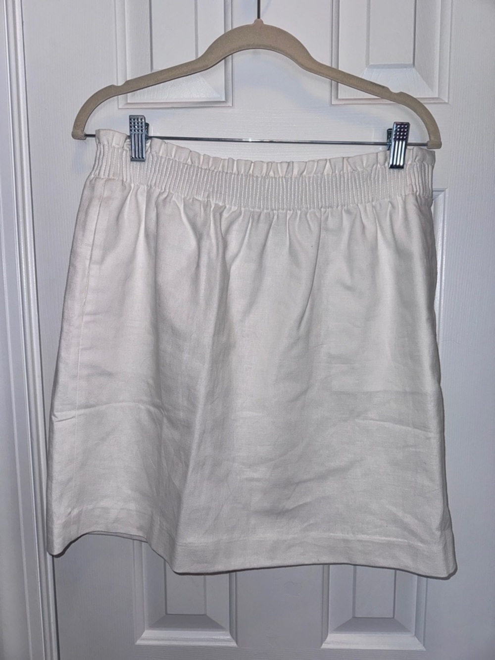 J. Crew White Elastic Waist Skirt